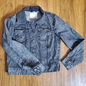 Life In Progress Denim Jean Black Jacket Womans Small